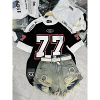 Quần short jeans nữ rách thêu logo cạp cao chất bò đẹp phong cách cá tính sexy