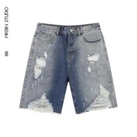 Quần Short Jeans Wash Rách Ombre [MrBin Studio]