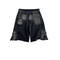 QUẦN SHORT JEANS WASH TÚI HỘP PHỐI DÂY-CHẤT LIỆU JEANS-from Rộng Cho Nam Và Nữ MS1278