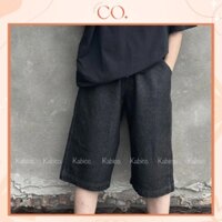 Quần short KABICO ống rộng unisex, cạp cao, quần short dài qua gối_N3