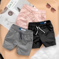 Quần short kaki bé trai lưng thun dây rút có túi cho bé từ 16kg-50kg