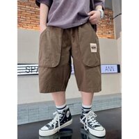 Quần Short Kaki Bé Trai (8-38Kg) Quần Dài Bé Trai 2 Màu Túi Hộp Ống Rộng Phong Cách Năng Động Cá Tính QSKK6