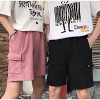 Quần Short Kaki Box Pant Túi Hộp Màu Hồng Dáng Rộng Nam Nữ Unisex Oversize Ulzzang - MM