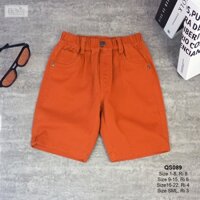 Quần Short Kaki Lưng Thun Màu Cam Hãng B2K Bé Trai Size 10kg Đến 65kg