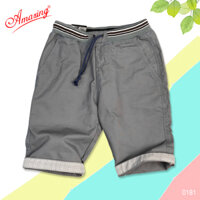 Quần short kaki nam form rộng, lưng bo thun, phong cách thể thao năng động trẻ trung - Xám nhạt 0181 - 28 55-57kg