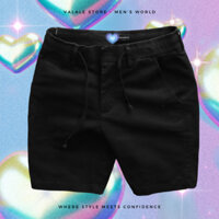 Quần Short Kaki Nam Lưng Thun VALALE Đen