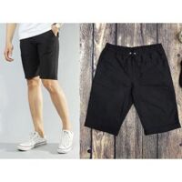 Quần Short Kaki Nam Lưng Thun Co Dãn Thoải Mái - chất vải dày dặn - màu be và đen SHOP MAYLAN - Đen,M 40 45 kg