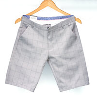 Quần Short Kaki Nam Sọc CaRo Cao Cấp NamMinh - Kem - 34