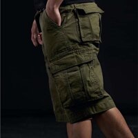 Quần Short Kaki Nam Túi Hộp - Rêu đậm - 29