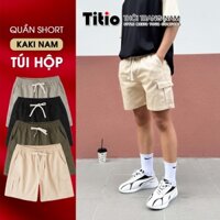 Quần Short Kaki Nam Túi Hộp Titio lưng chun dáng đùi cộc phong cách Hàn Quốc SH004