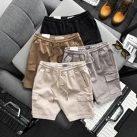 Quần short Kaki ngố túi hộp lưng thun co giãn, mềm mịn 4 màu trẻ trung- LZ FASHION
