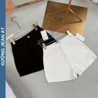 Quần Short Kaki Nữ Lưng Cao Không Túi Siêu Co Giãn Quần Đùi Nữ Kaki Lưng Cao 2 Màu Trắng Và Đen Basic 508
