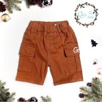 Quần short kaki thun màu nâu cho bé trai