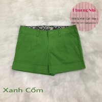 Quần Short Kaki Thun Màu Xanh Cốm Gấu Lơ Vê
