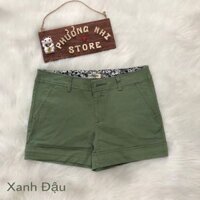 Quần Short Kaki Thun Màu Xanh Đậu Gấu Lơ Vê