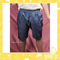 Quần short linen màu xám đáy thụng cho bé trai Yespapa