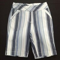 Quần short lửng nữ Westbound lưng thun sọc đứng xanh trắng   S81HWG09SP ( TH8717 )