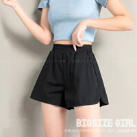 Quần Short Mặc Nhà Nữ Bigsize Quần Đùi Nữ Lưng Cao Ống Rộng Chữ A Màu Đen Mùa Hè Phong Cách Thời Trang Hàn Quốc Đẹp