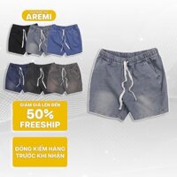 Quần short nam AREMI chất liệu JEAN cao cấp bền màu lưng thun form trên gối sang trọng trẻ trung