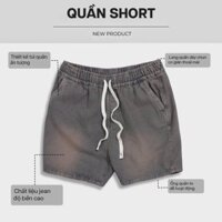 Quần short nam AREMI chất liệu JEAN cao cấp bền màu lưng thun form trên gối sang trọng trẻ trung