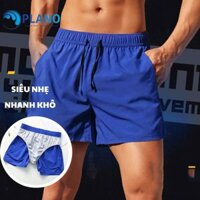 Quần short nam chạy bộ có lớp lót trong, quần đùi nam thể thao 2 lớp cao cấp PLANO Quần đùi nam mặc nhà lưng thun KP032