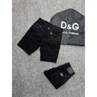 quần short nam D G màu đen trơn điểm nhấn tag sau túi,vải jean dày mề. co giãn nhẹ phom dáng chuẩn siêu cấp quảng châu