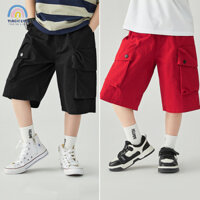 Quần short nam kaki túi hộp bé trai size đại Magickids quần đùi cho bé chất kaki mềm mịn Quần áo trẻ em QN25002