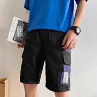 Quần short nam kaki túi hộp unsiex SmileZ - Đen,M