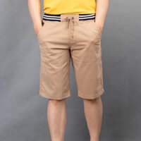 Quần Short Nam Kaki Vải Mềm Mịn Lưng Thun Có Dây Chun Kéo Co Giãn Cao Cấp PSQKN26 - Be kem - Size 30   Từ 56- 60kg