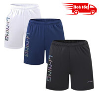 Quần Short nam [LINING] quần đùi cầu lông,tenis,đạp xe,gym,chạy bộ,M061,in 7 màu...co dãn,thấm hút