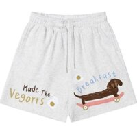 Quần short nam Mỹ mùa hè mới in hình chó con quần short thể thao dáng rộng