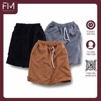 Quần Short nam nhung tăm, quần đùi nam style Hàn Quốc- FORMEN SHOP- FMTP013 - Vàng Nâu - L