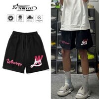 Quần short nam nữ in họa tiết WLOVE Tercy vải 100%  cotton dày dặn