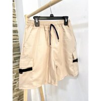 QUẤN SHORT NAM NỮ , QUẦN KAKI LỬNG NAM NỮ MẶC - Kem sáng,L