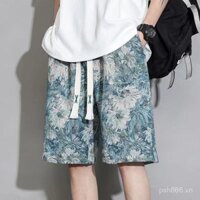 Quần short nam phổ biến mùa hè, quần short bãi biển hoa, nhanh khô, chống nước, quần short bãi biển kỳ nghỉ, quần short năm điểm thoải mái