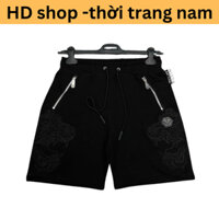 Quần short nam pp chất vải cao cấp thêu hình hổ logo sắt Philipp Plein hai bên đùi dày dặn boy phố mã quanduiho