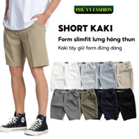 Quần Short Nam, Quần Short Kaki Hàn Quốc Phú Vy Fashion Kaki Cotton Không Nhăn Không Xù Không Ra Màu ( QS99LT )