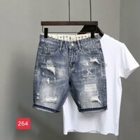 Quần Short Nam, Quần Short Jean Nam Hoạ Tiết Chất Liệu Denim Co giãn, Thoáng Mát, Phong Cách Thời Trang LuanStorre