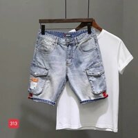 Quần Short Nam, Quần Short Jean Nam Hoạ Tiết Chất Liệu Denim Co giãn, Thoáng Mát, Phong Cách Thời Trang LuanStorre