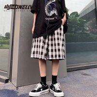 Quần short nam sọc kẻ caro unisex - H9F