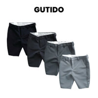 Quần Short Nam Tây Âu Vải Cotton Co Giãn 4 Chiều Sọt Lửng Ống Ngắn Bigsize Local Brand GUTIDO