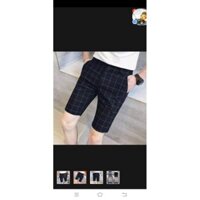 quần short nam vải kẻ ô