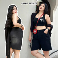 Quần Short Ngố Bigsize 55-90kg Quần Bò Ngố Màu Xám Đen Không Giãn Chất Jean Đẹp Hack Dáng