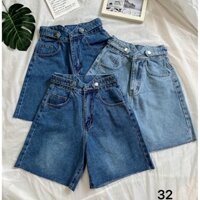 Quần Short Ngố Jean Nữ Trơn Size Đại Lưng Cao Kiểu Từ 40kg đến 80kg Hàng VNXK Bigsize MS32 🥇