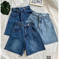 Quần Short Ngố Jean Nữ Trơn Size Đại Lưng Cao Kiểu Từ 40kg đến 80kg Hàng VNXK Bigsize MS32