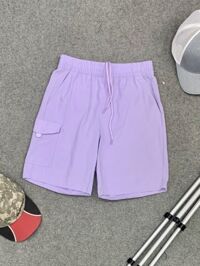 Quần short ngố thể thao unisex túi hộp cạp chun màu tím