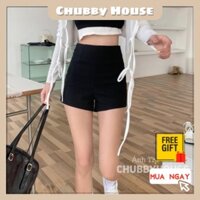 Quần short nữ cạp cao Chubby House co giãn khoá sau