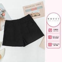 Quần Short Nữ HECCI Cạp Cao Màu Đen B404