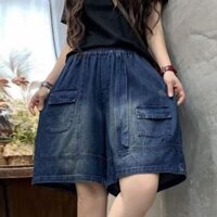 Quần short nữ jean màu xanh túi kiểu đủ size 40-90kg mã JĐ6