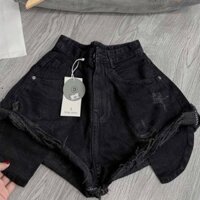 Quần Short nữ jeans rách lòi túi, quần đùi nữ jean cạp cao chất vải dày dặn, Size: S, M, L  – TOKO DESIGN CB022